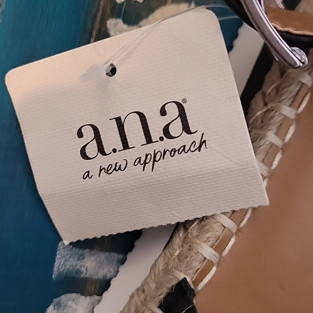 a.n.a Black and Cream Espadrille Flats